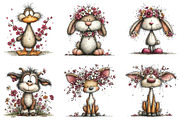 Whimsical Spring Animals Clipart, an Illustration by CraftArtStudio (Thumbnail 3 of 6)