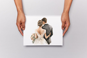 Wedding Clipart, Bride Illustration