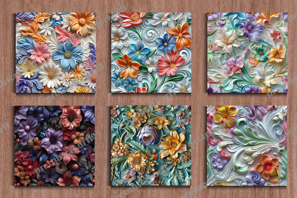 3D Floral Pattern Background, a Pattern Graphic by protabsorkar11 (Photo 3 of 4)
