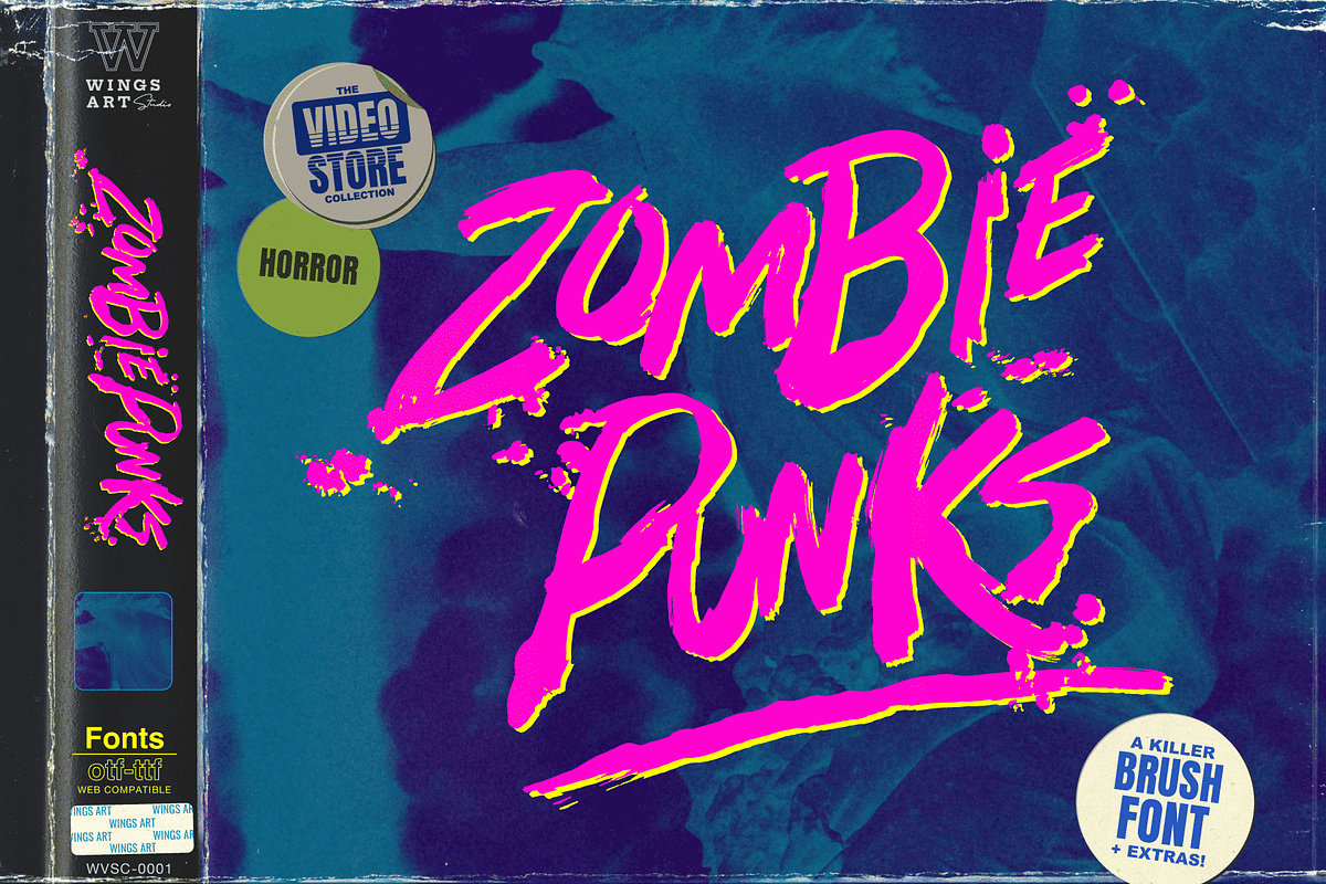 Zombie Punks - The Retro Horror Font, a Font by Wingsart Studio (Photo 2 of 12)