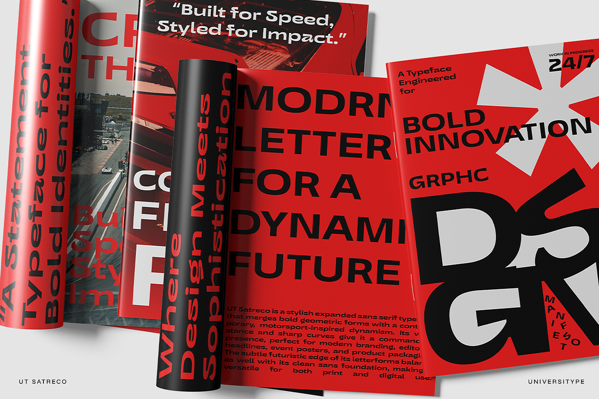UT Satreco - A Stylish Expanded Sans, a Sans Serif Font by Universitype (Photo 11 of 12)