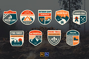 Retro Camp Badges, an Object Graphic by Ember Studio (Thumbnail 2 of 2)
