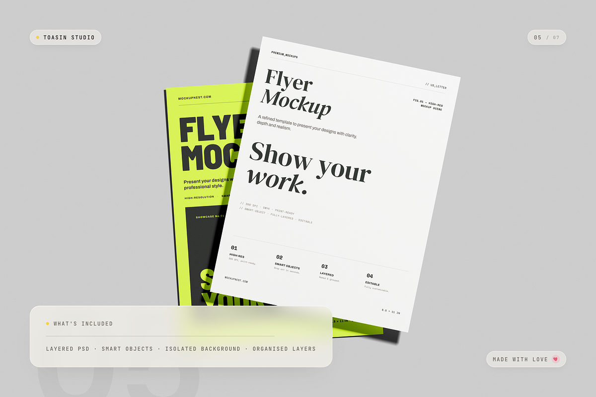 US Letter Flyer Mockup, an Advertising Mockup by Toasin Studio (Photo 5 of 7)