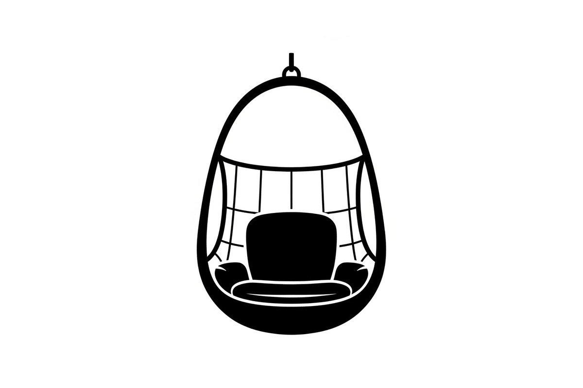 Hanging Egg Chair Silhouette Bundle, an Illustration by Designer_Momina (Photo 16 of 51)
