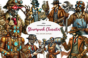 Steampunk  Character Clipart, an Illustration by CreationArt (Thumbnail 1 of 5)