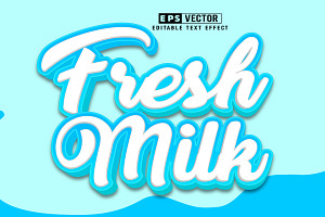 Fresh Milk Vector 3D Editable Text