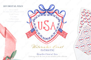 Watercolor Crest 4th July, an Illustration by LABFcreations (Thumbnail 1 of 4)