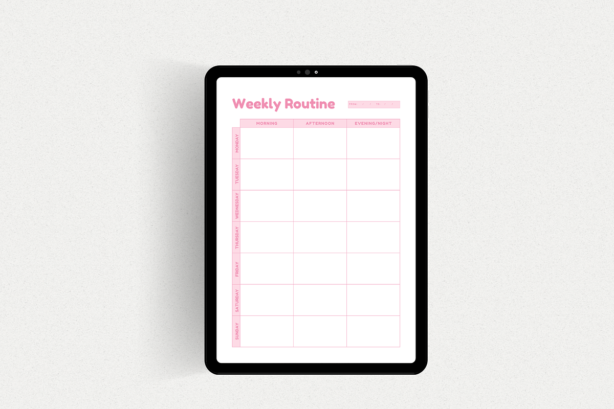 Weekly Routine Planner Printable, a Print Template by The Chaos Project (Photo 8 of 10)