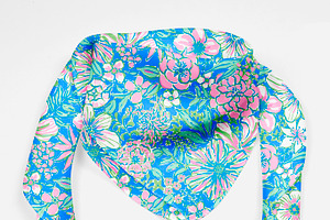 Preppy Pink And Blue Floral Pattern