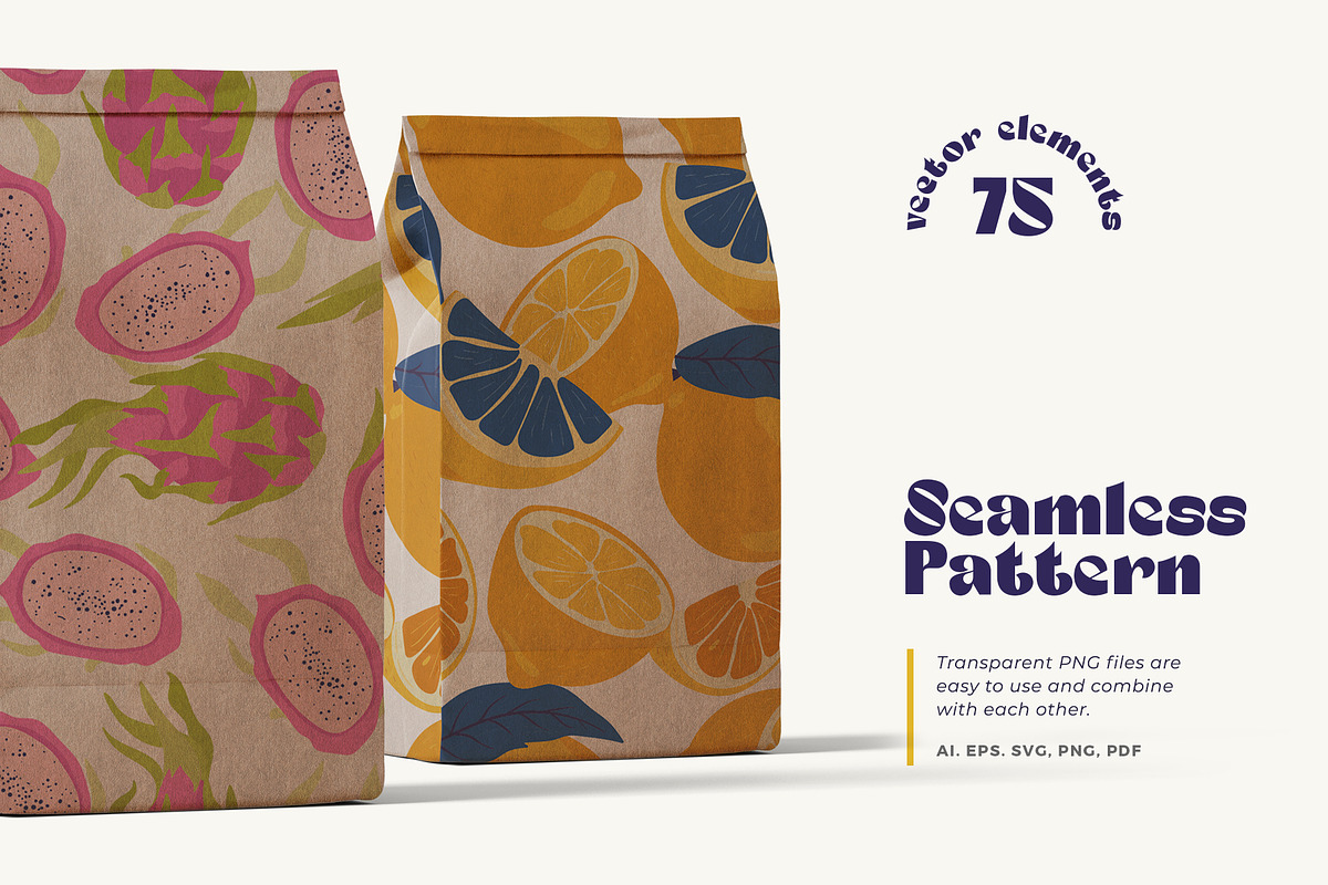 Tropical Fruits Illustration, a Food Illustration by KetteCreate (Photo 9 of 14)