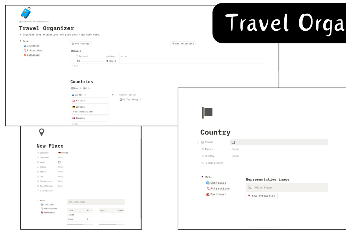 Travel Organizer (Notion Template), a Templates & Theme by 2 Nomazi (Photo 3 of 3)