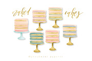 watercolor naked cake clipart, a Graphic by Freshmint Paperie (Thumbnail 1 of 2)