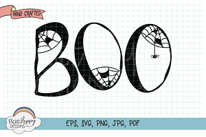 Boo - Hand Lettered Halloween SVG