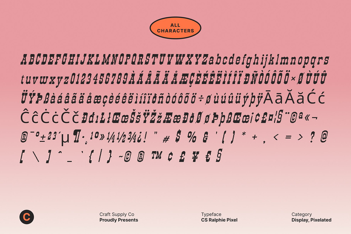 CS Ralphie Pixel, a Slab Serif Font by Craft Supply Co. (Photo 8 of 8)