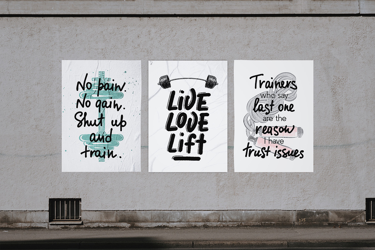 Gym equipment sketches and posters, a Decorative Illustration by Akimo Mia (Photo 3 of 9)