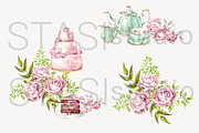 Tea Party Watercolor Clipart, a Food Illustration by STASIstudio (Thumbnail 3 of 4)