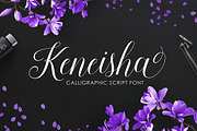 Keneisha Script, a Script Font by Seniors (Thumbnail 1 of 13)