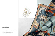 Closeup of Silk Scarf Mockup, a Mask Mockup by creatsy5 (Thumbnail 4 of 5)