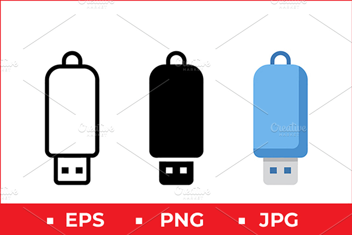 USB Flash Drive Icons, a Solid Icon by Artonix (Photo 1 of 2)