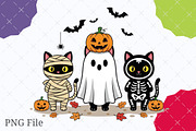Funny Halloween Png Spooky Cat Png, an Illustration by designcity5 (Thumbnail 1 of 8)