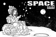 SPACE GIRLS Coloring Collection, a Person Illustration by ImHope (Thumbnail 7 of 10)