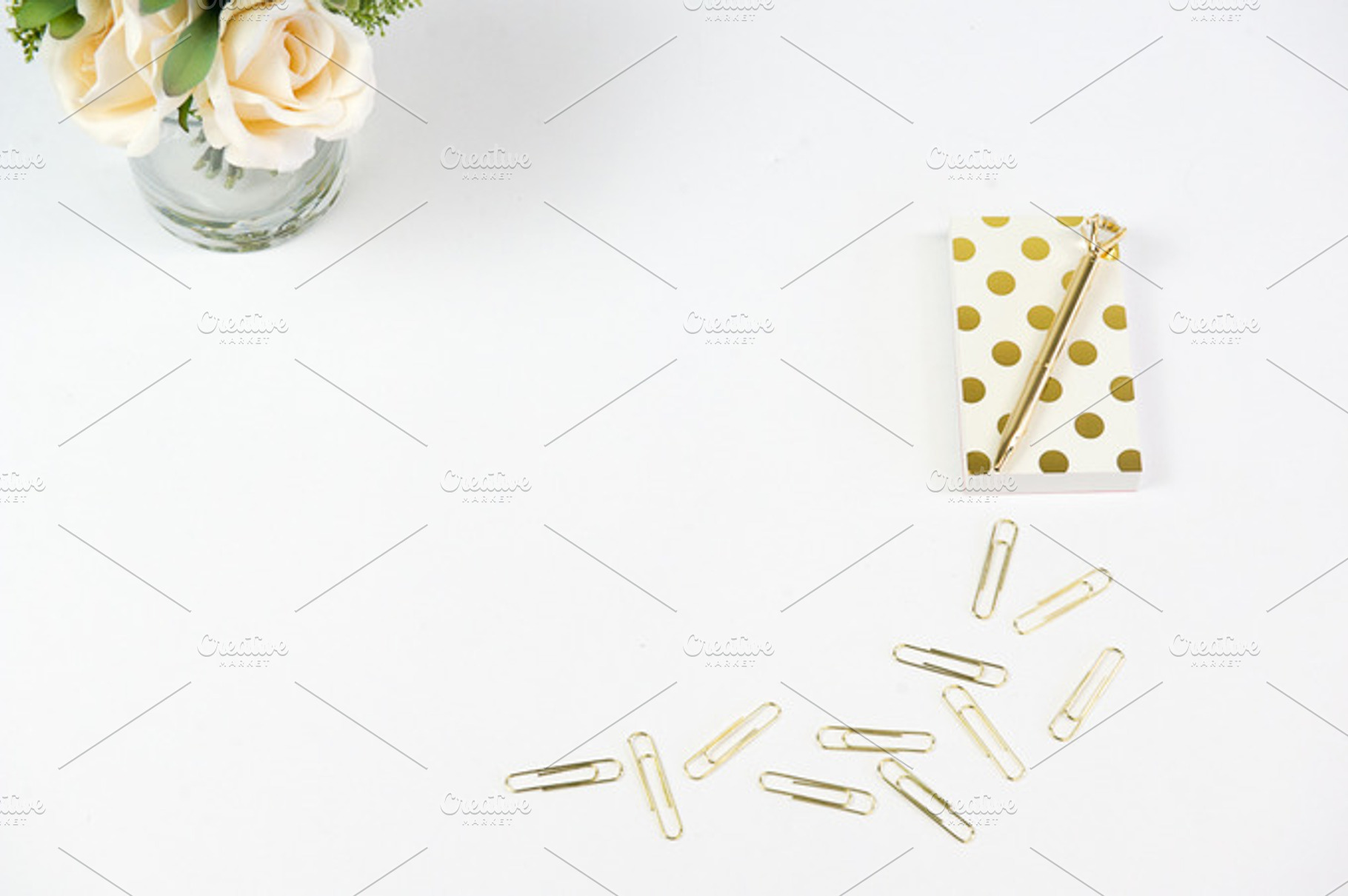 Gold white & floral desktop featuring desk, rebecca nash photography, and, a Business Photo by Rebecca Nash Photography