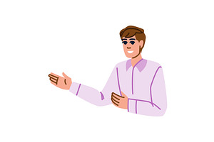 Smiling businessman gesturing and, a Person Illustration by pikepicture