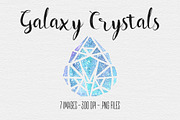 Watercolor Galaxy Crystal Clipart, an Illustration by TigerlilyDesignCo (Thumbnail 1 of 2)