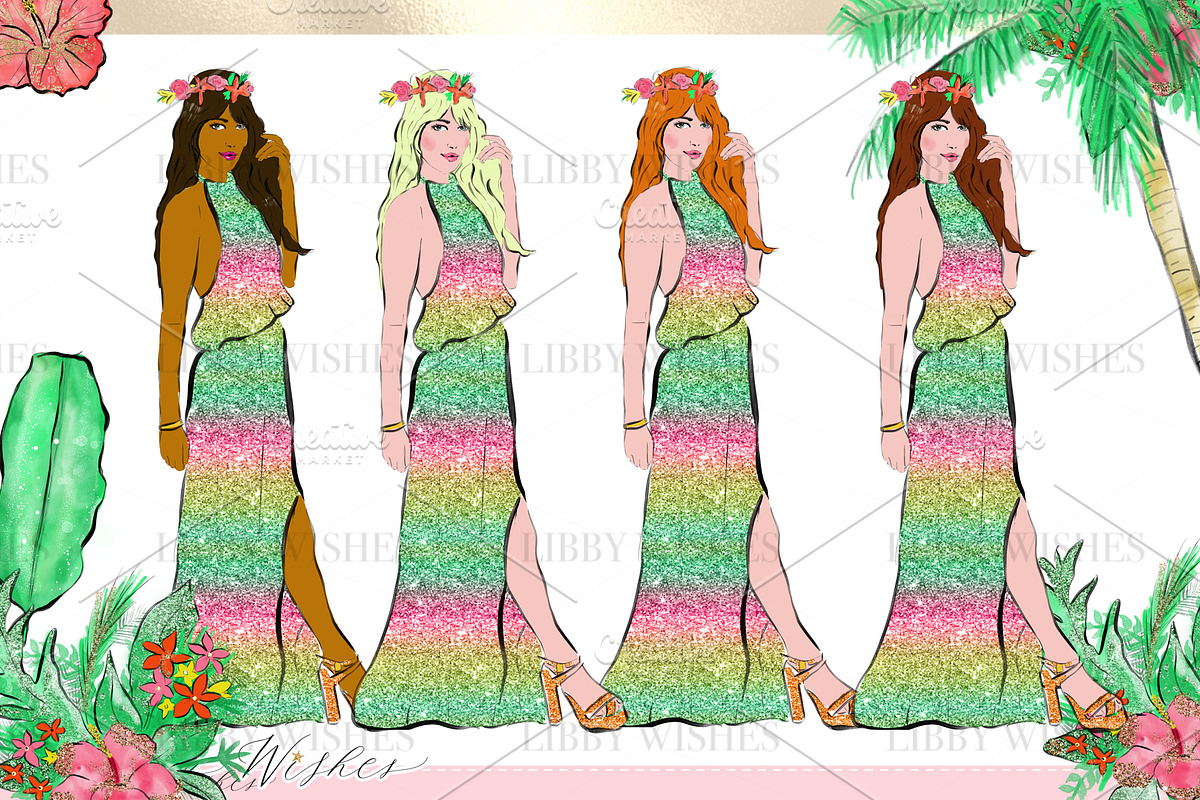 Palm Springs Tropical Clipart, an Animal Illustration by Libby Wishes (Photo 11 of 19)
