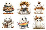 Cute Boho Fall Ghost Clipart, an Illustration by Dream Creation (Thumbnail 5 of 7)