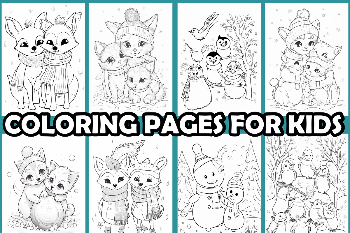 Magical Snowy Friends Coloring Pages, an Animal Illustration by martinblan (Photo 3 of 4)