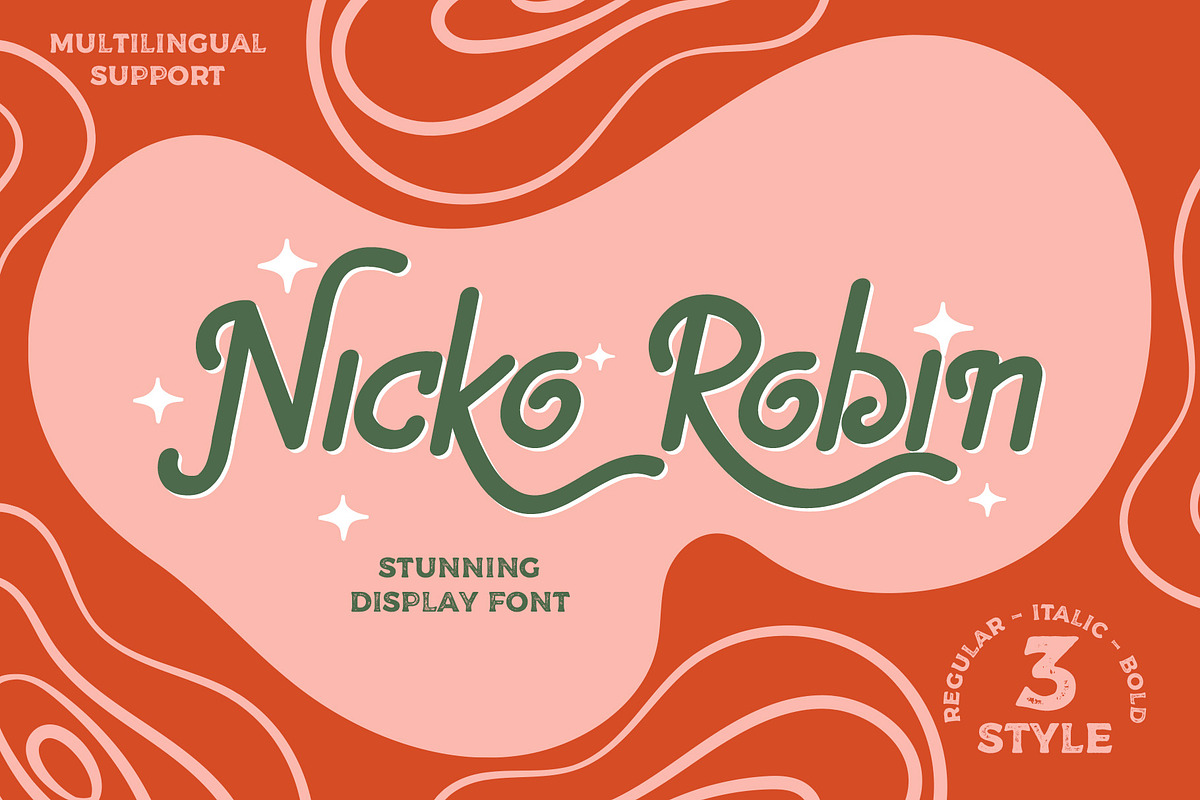 Nicko Robin a Stunning Display Font, a Sans Serif Font by Dawnside Graphic (Photo 1 of 11)