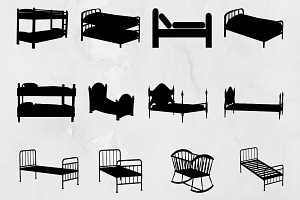 Bed Silhouette SVG, an Object Illustration by newminddesign