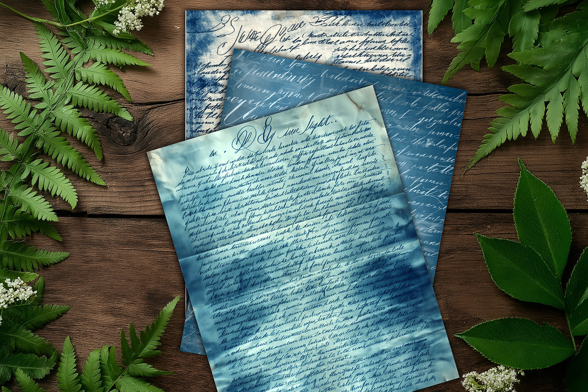 Blue Letter Manuscripts Scrapbooks, a Background Graphic by V Design Creator (Photo 12 of 12)