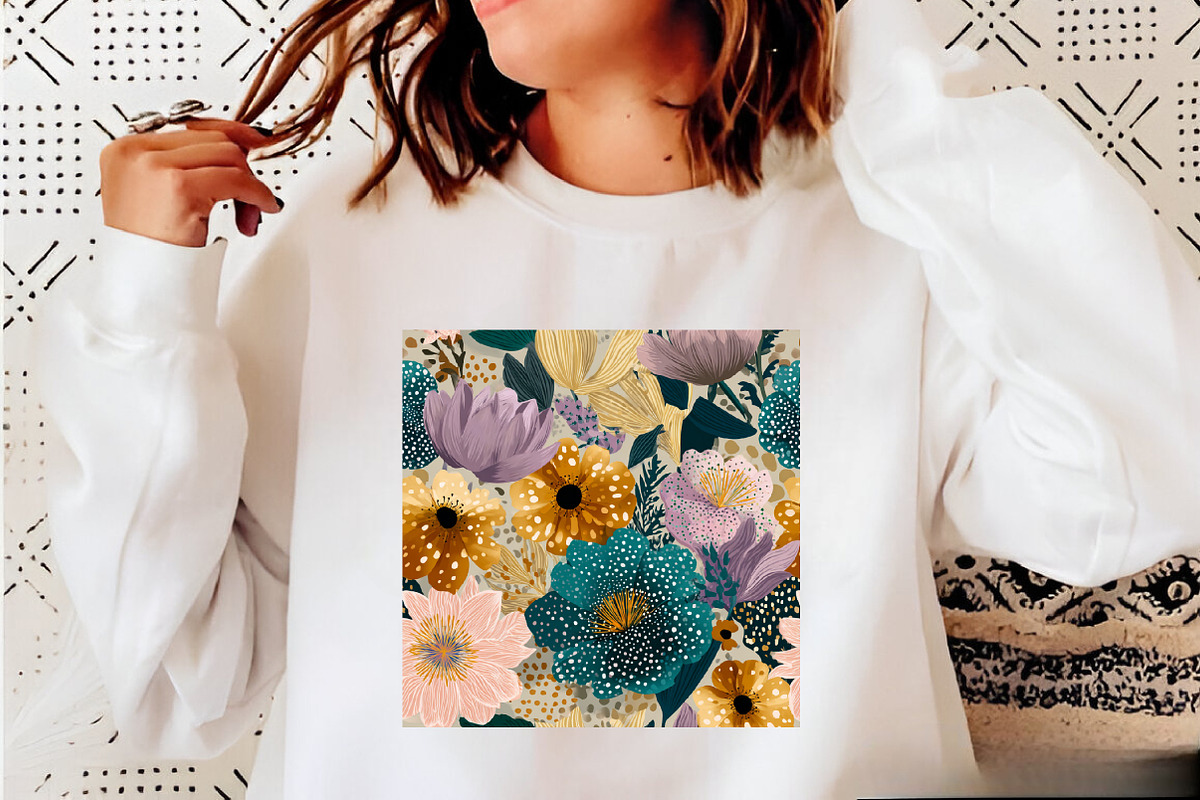 Oversized Floral Seamless Patterns, a Pattern Graphic by SVGArt (Photo 5 of 9)