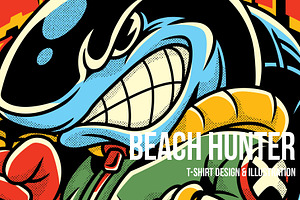 Beach Hunter T-Shirt Illustration