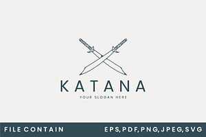 katana logo line art vector
