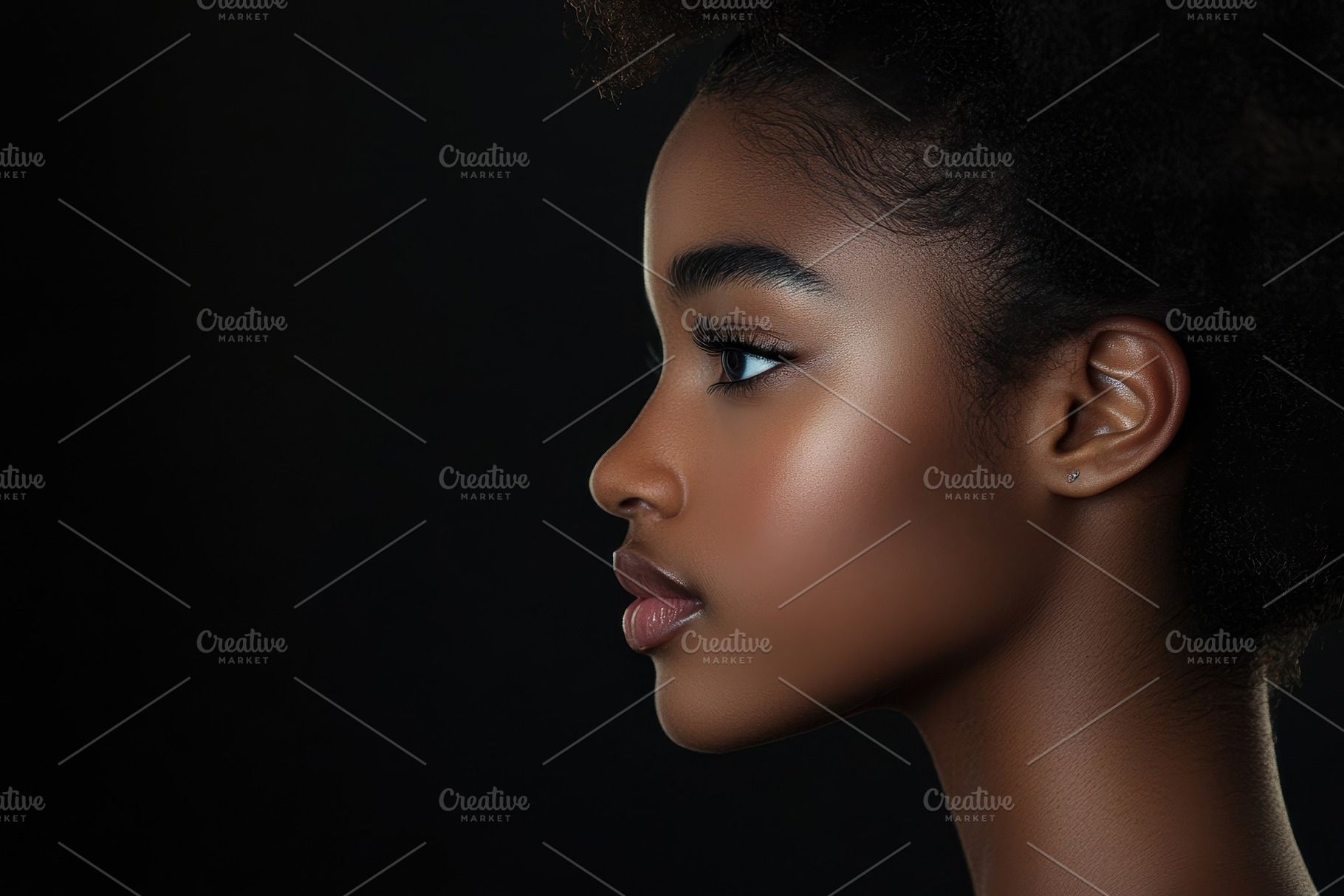 Profile of a young Black woman, a Photo by Pavel_design