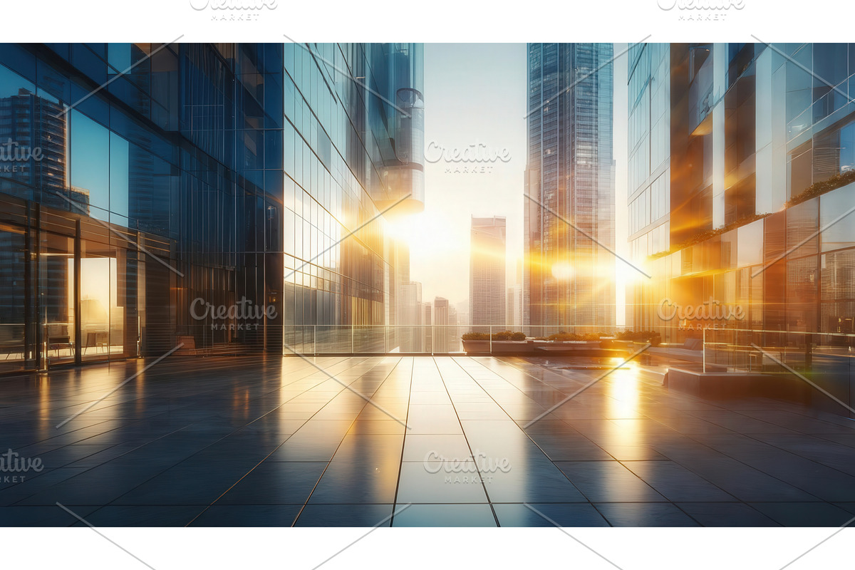 Modern urban cityscape with glass, an Illustration by tilialucida