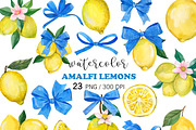 Amalfi Lemon Watercolor Clipart PNG, a Food Illustration by PatternPalette (Thumbnail 1 of 3)