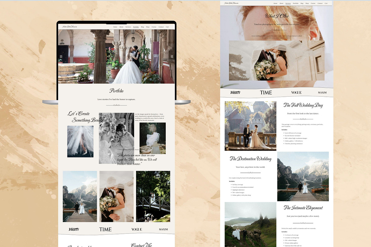 Squarespace Wedding Photographers, a Squarespace Template by Sofia Designs (Photo 2 of 8)