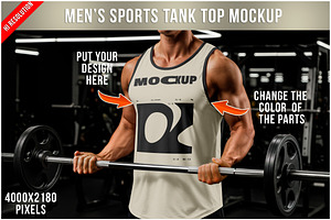 Men’s Sports Tank Top Mockup PSD, a Shirt Mockup by Bruno's Shop