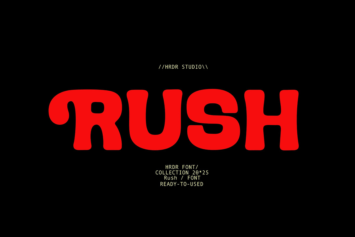 Rush, a Sans Serif Font by HRDR (Photo 1 of 13)
