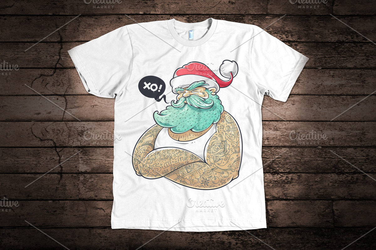 Hipster Santa Vector Art, a Seasonal Illustration by Vecster (Photo 3 of 3)