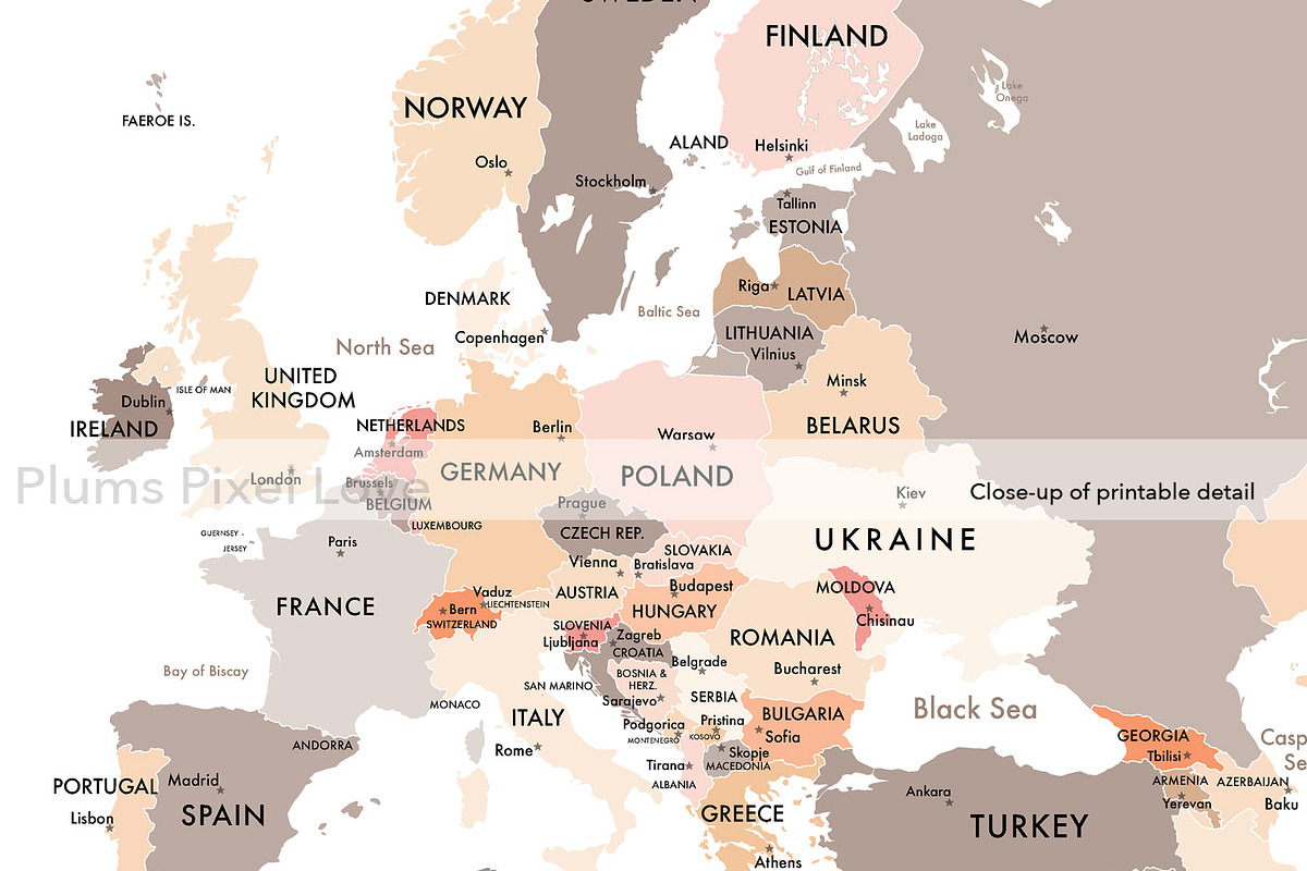 Detailed World Map 60x40 max - jpeg, a Work Illustration by Plums Pixel Love (Photo 11 of 11)