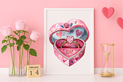 Watercolor Valentine's Day Clipart, an Illustration by Canvas Craft (Thumbnail 5 of 6)