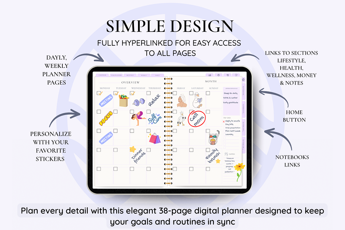 Undated Double-Page Digital Planner, a Templates & Theme by LumusStudio (Photo 2 of 7)