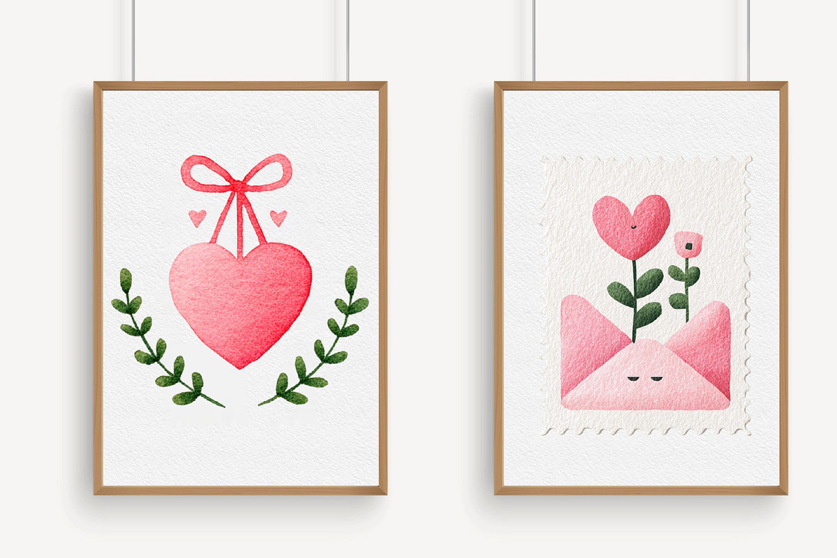 Valentine's Day Postage Stamp Clipar, an Illustration by Libby Wishes (Photo 4 of 6)