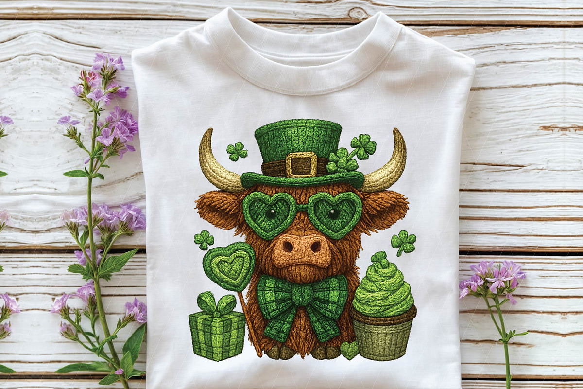 St. Patricks Day Highland Cow Png, an Illustration by DreamPrint404 (Photo 3 of 6)