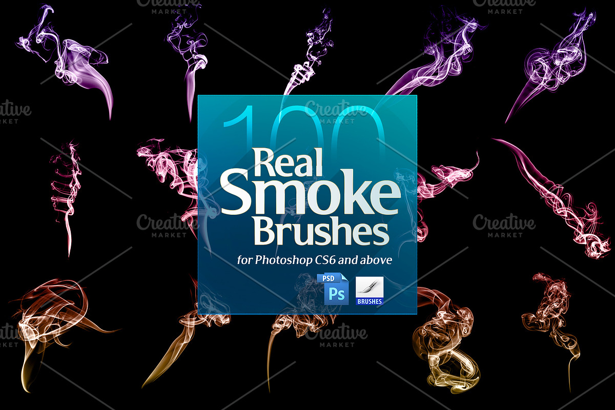100 Real Smoke Brushes for Photoshop, a Brush Add-On by Creative Graphics (Photo 4 of 11)